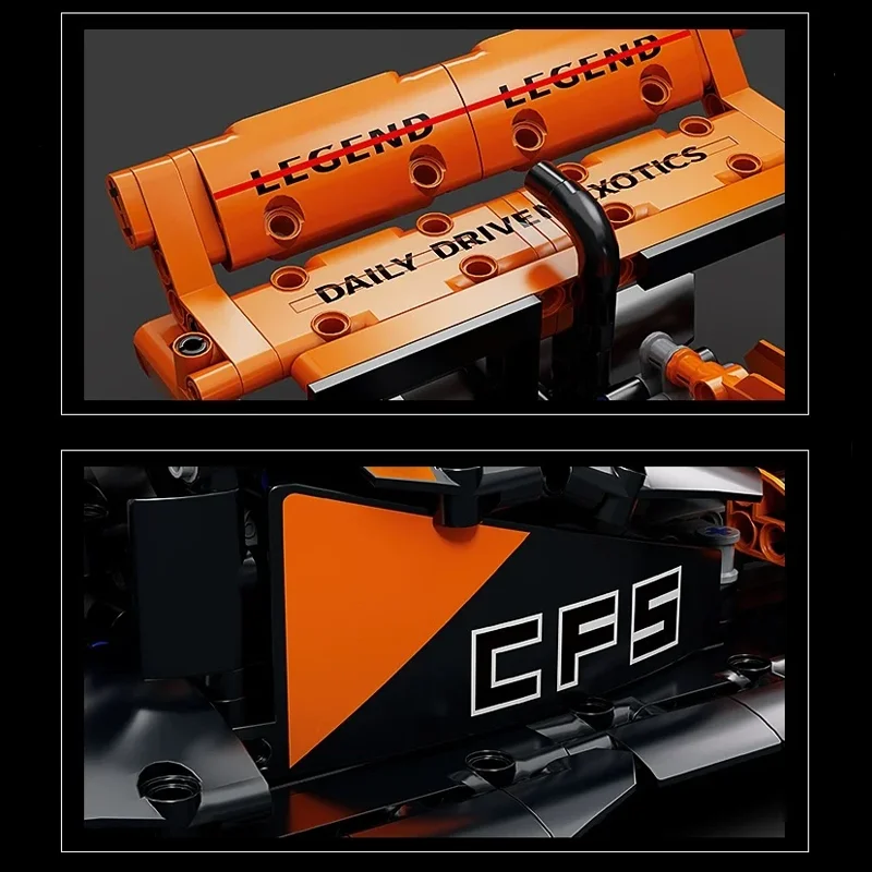 1300 + PZ Nuovo Tecnico FI Racing Performance Velocità Gara Auto Building Blocks Mattoni Compatibile MOC Modello di Veicolo Auto Ragazzo Giocattoli Regalo