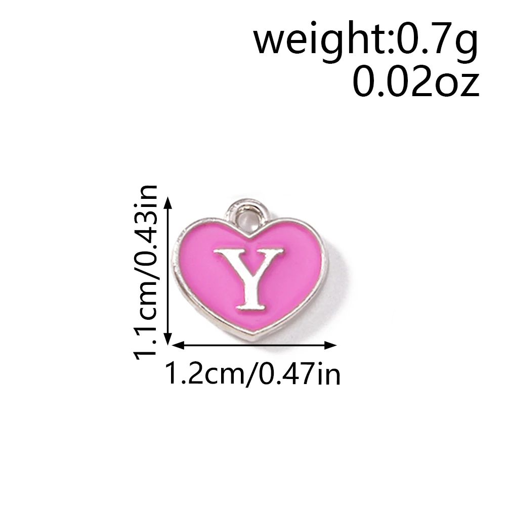 Leslie 10 Stück gemischte 12x11mm A-Z Buchstabenanhänger, emaillierte Alphabet-Anhänger, DIY-Armband-Schmuckherstellung. – Detail 4