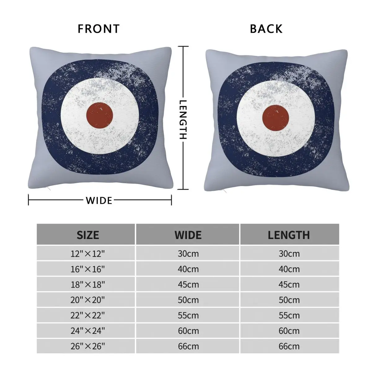 Raf Type A Roundel Square Pillowcase Polyester Linen Velvet Printed Zip Decor Pillow Case Home Cushion Case 18