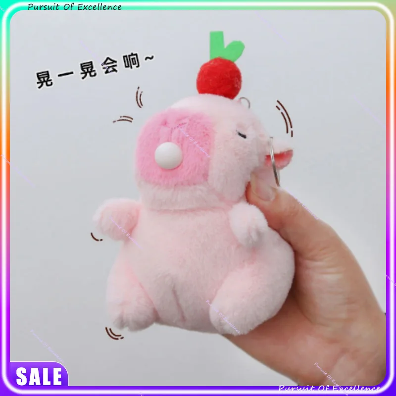 

In Stock 2026 Capybara Plush Keychain - Orange on Head, Squeaky Doll, 2026 New Holiday Gifts