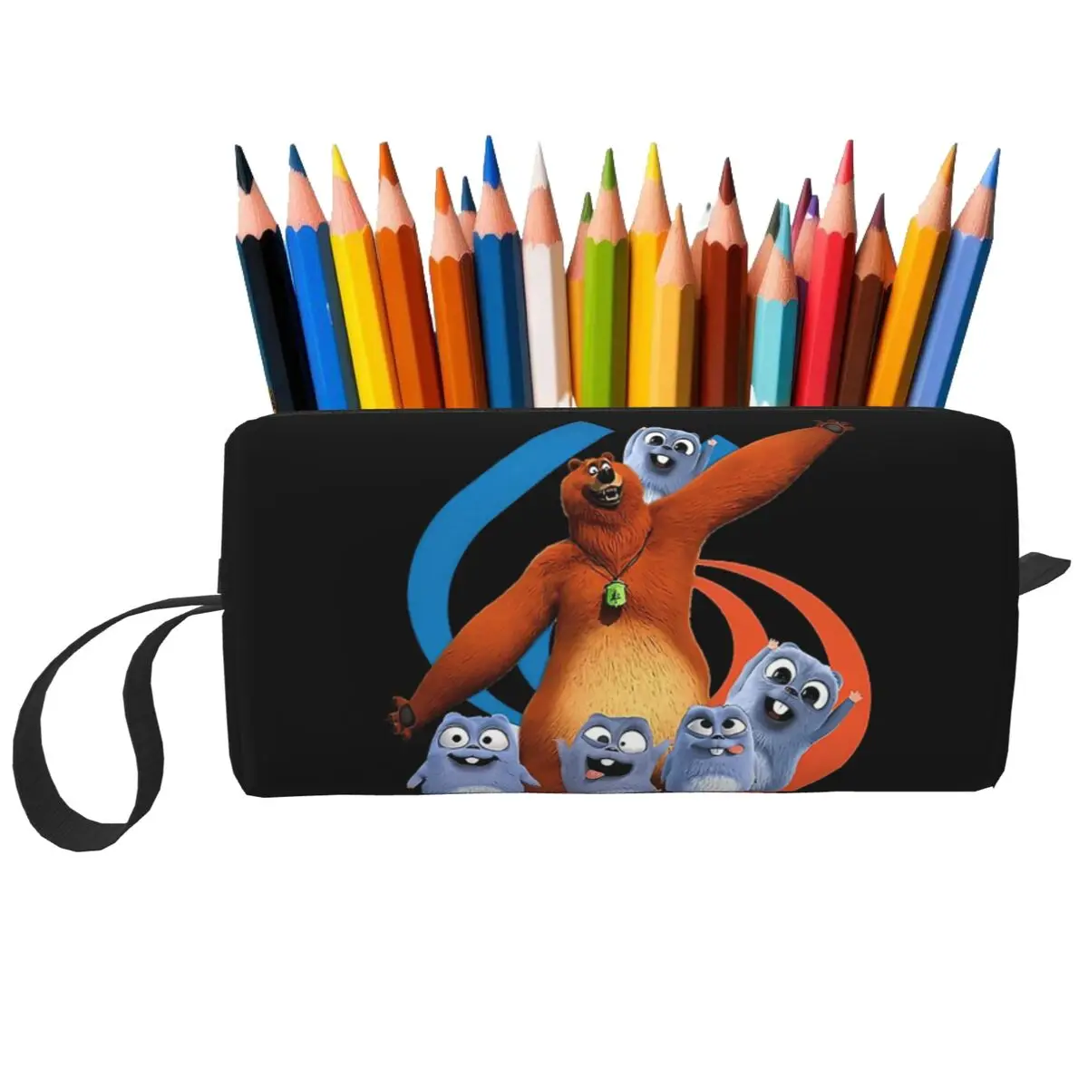 

Bear And Lemmings, Toddler Crew Neck Pencil Case School Pen Box Pencil Bag Stationery Supplies Cosmetic Bag Organizer Pouch