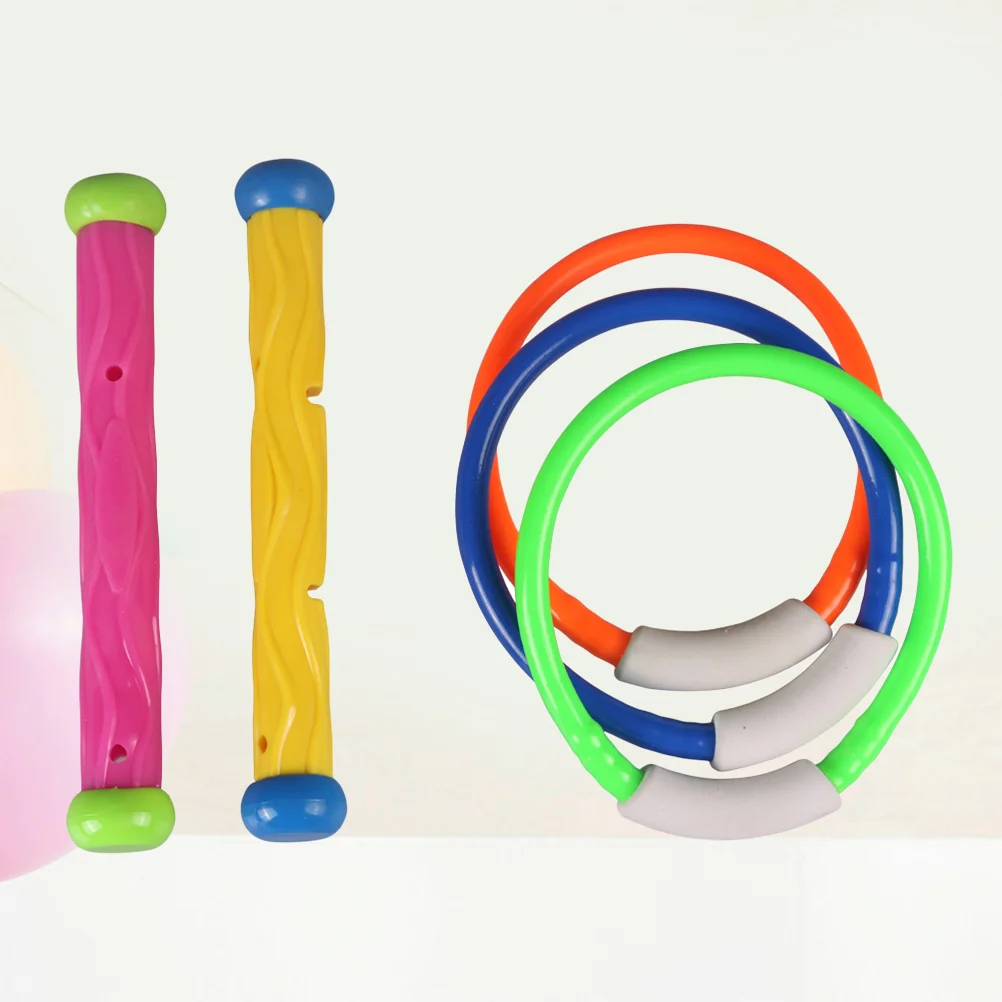 

5 PCS Colorful Diving Sticks Pool Sink Diving Ring Toys Swimming Pool Toys for Kids Diving (Random Number and Color)