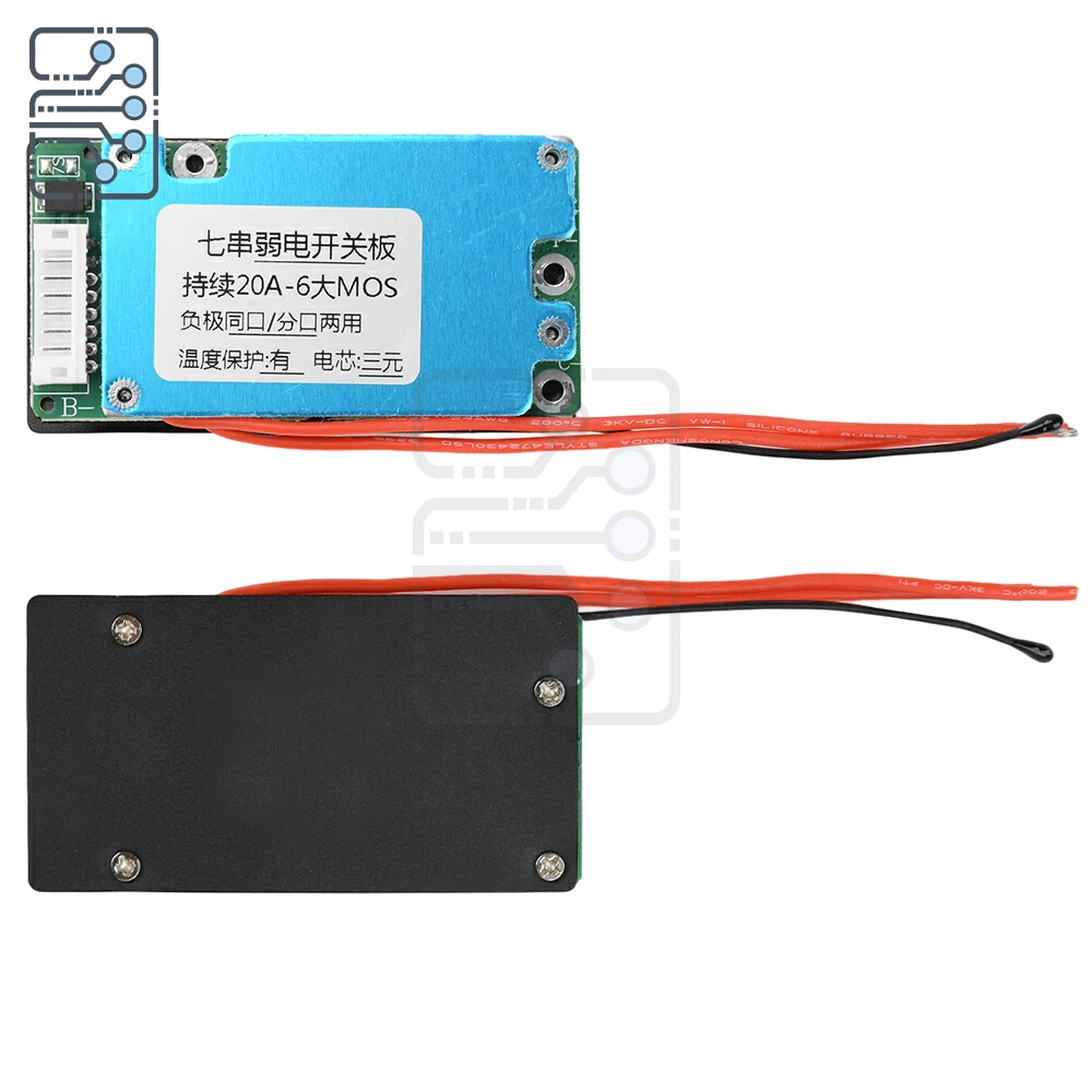7S 29.4V 20A Ternary Lithium Battery Protection Board Same Port Split Port Dual-Use With NTC Temperature Protect BMS