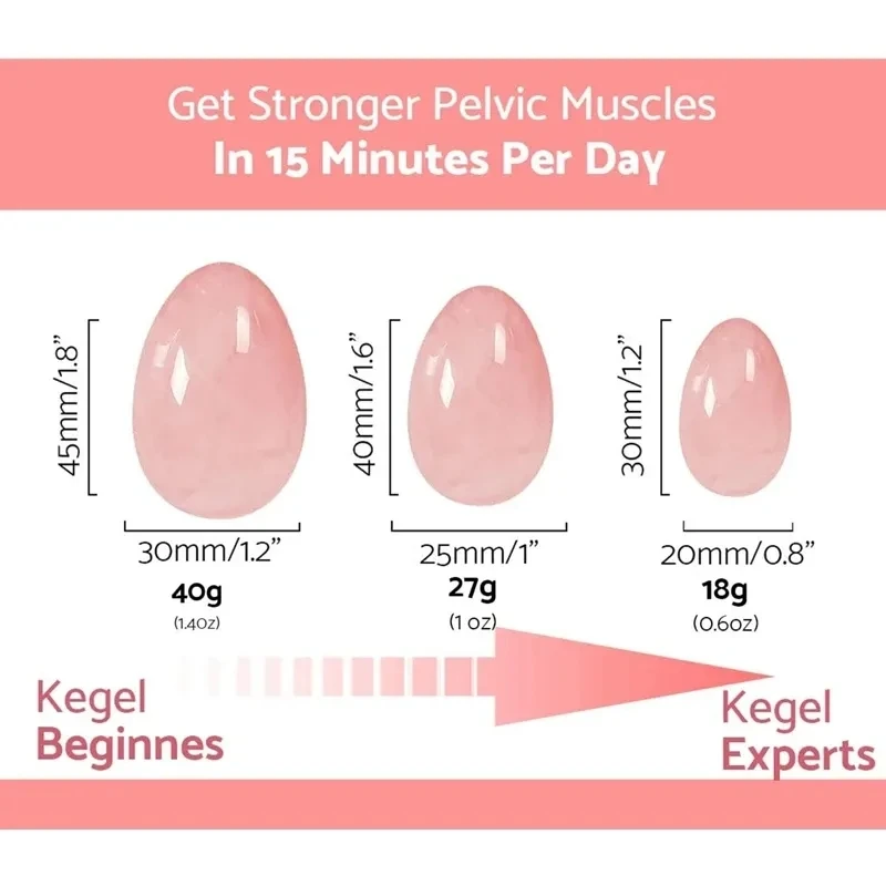 Yoni Eggs Kegel Exercise Pelvic Floor Muscle Massager for Women Natural Jade Stone Jade Balls Vaginal Massage Wellness Health