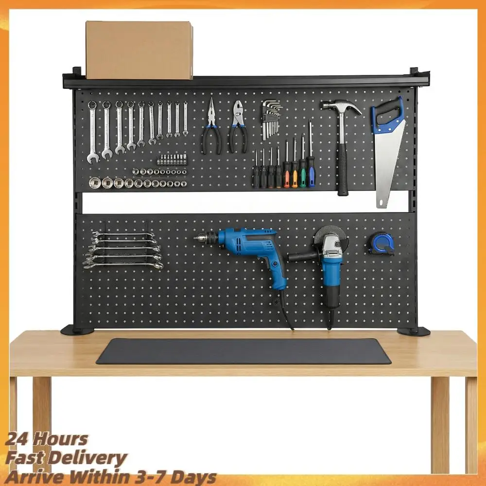 

Металлическая настольная перфорированная панель-органайзер для монитора, система хранения для дома, офиса, игрового стола, декора общежития, компьютерных аксессуаров