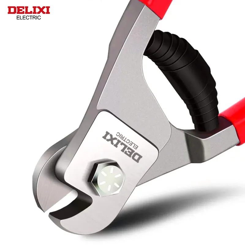 DELIXI ELECTRIC Wire Rope Scissors Wire Cutters 8-inch Strong Steel Wire Scissors Shears Clothesline Scissors for Electricians