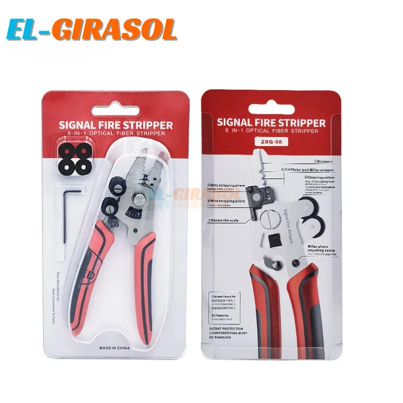 

Signalfire 9 In 1 Optical Fiber Three Port Miller Stripper And Scissors Replaceable Cleaning Cotton ZSQ-09 FTTH