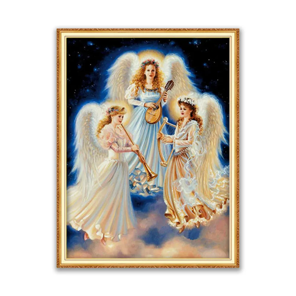 Region Angel DIY Cross Stitch Embroidery 11CT Kits Craft Needlework Set Cotton Thread Printed Canvas Home Decoration Wholesale