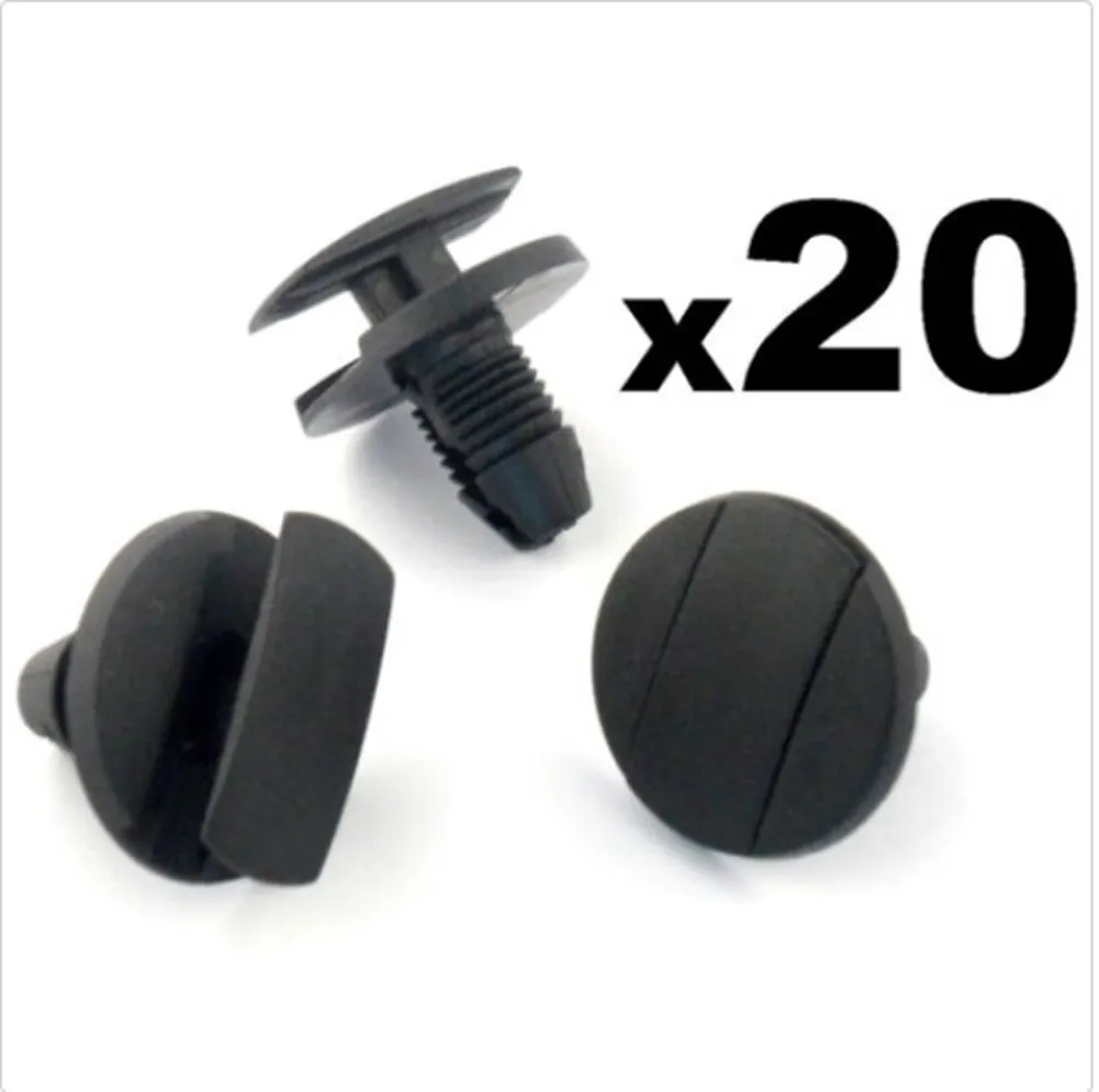 New For Plate Plastic Clip Trunk Screw Rivet Parts 20 Pieces Black For Inner Backing  New For Plate Plastic Clip