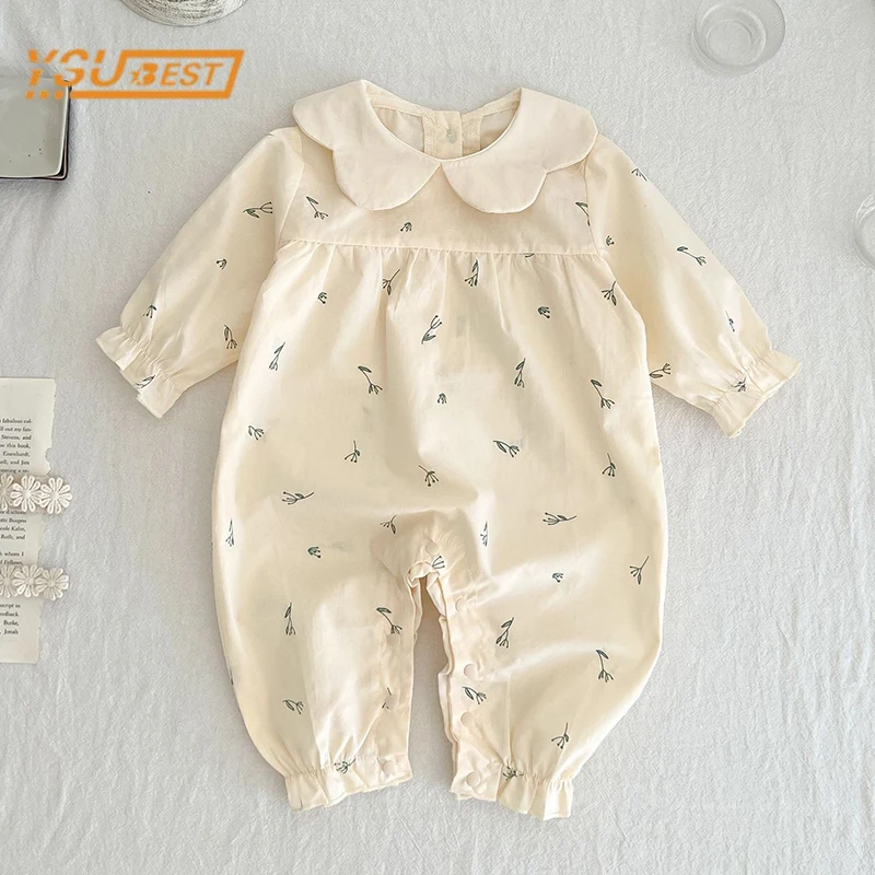 Baby Boys Girls Rompers Newborn Kids Baby Boys Girls Rompers 0-3Yrs Infant Baby Girls Long Sleeve Printing Rompers Clothes