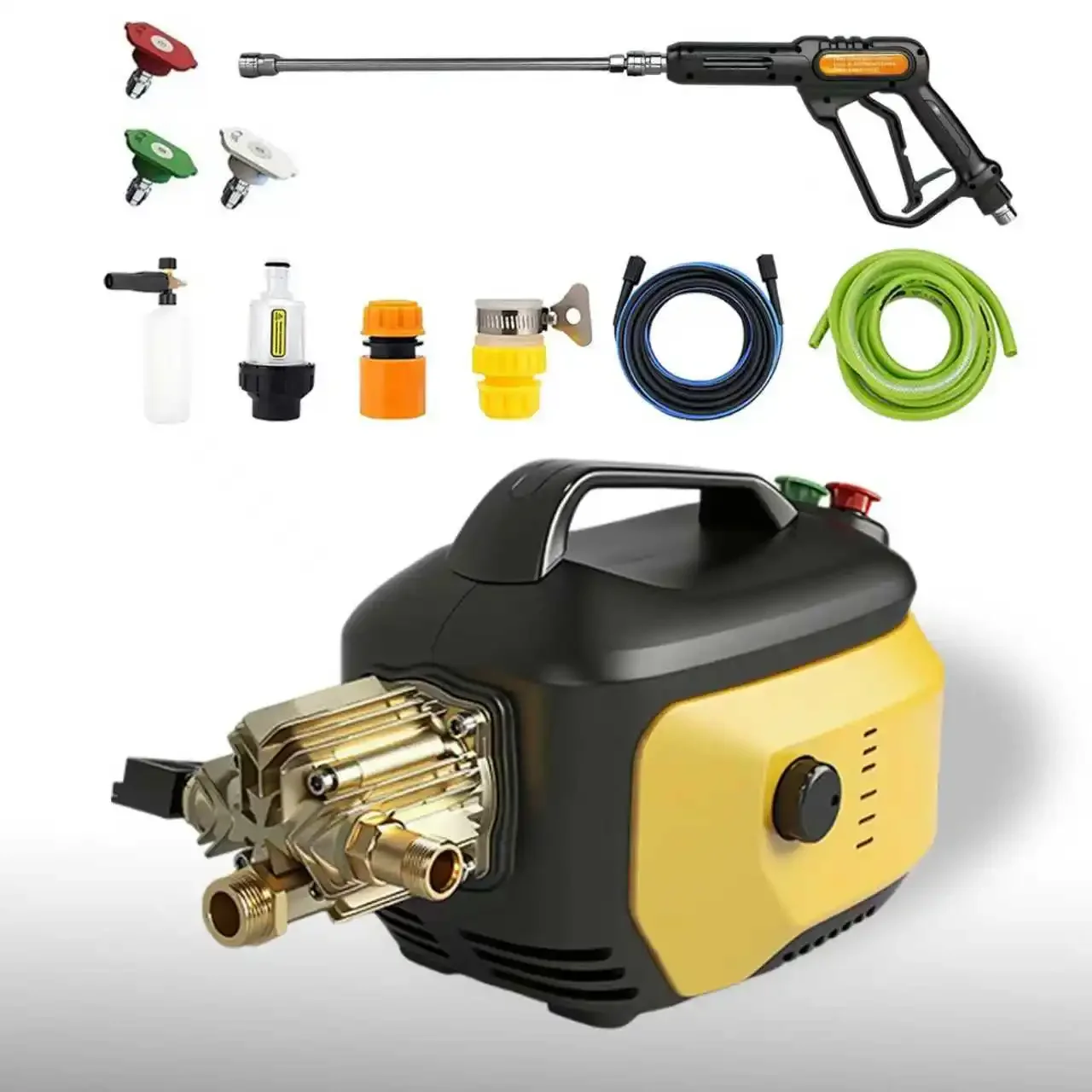 Portable High Pressure Washer 110V 60Hz High Pressure Cleaner for Home Use Car Washer 8L/min 145 bar