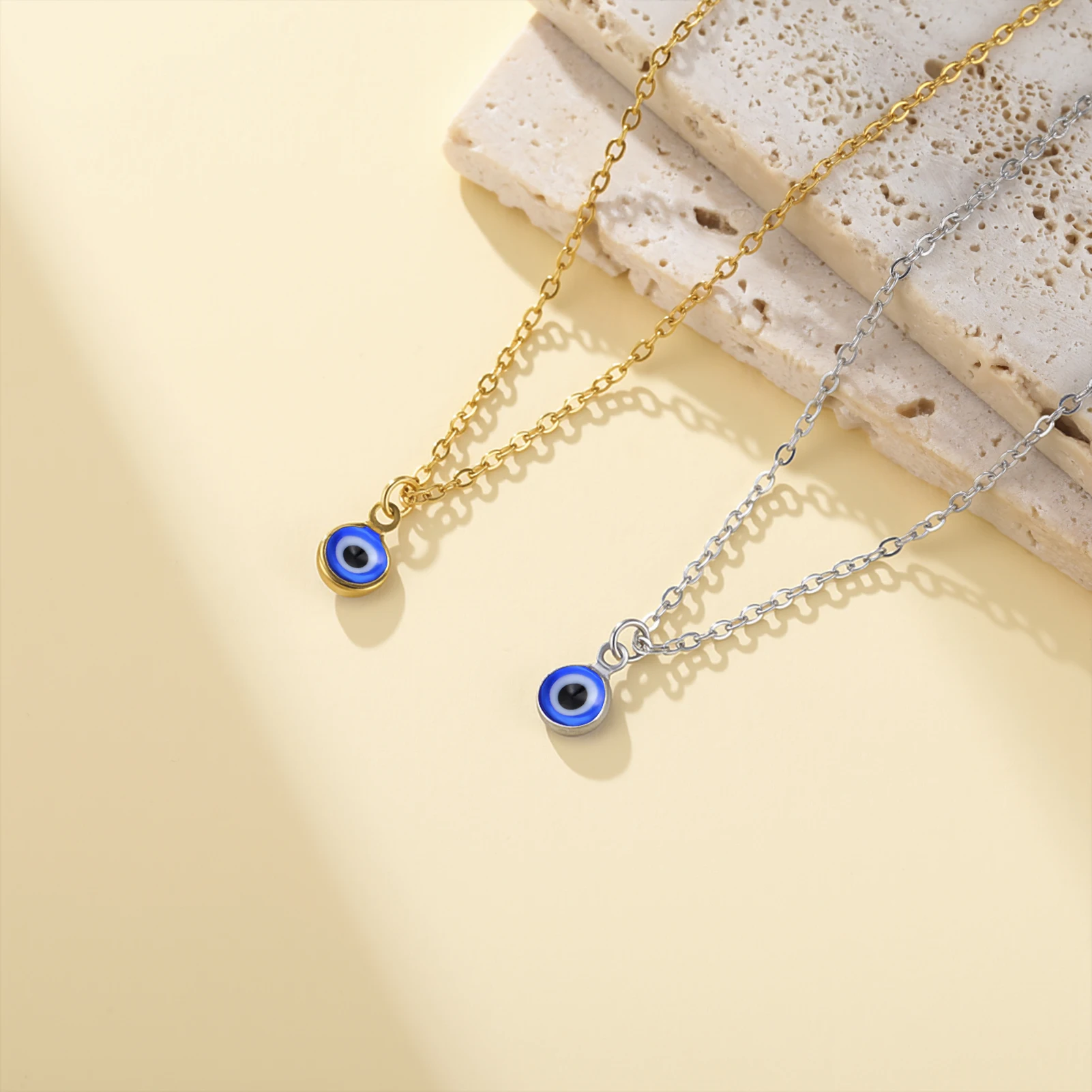 Turkish Blue Protection Amulet Turkey Evil Eye Pendant Necklace Women's Stainless Steel Necklace Jewelry Party Gifts