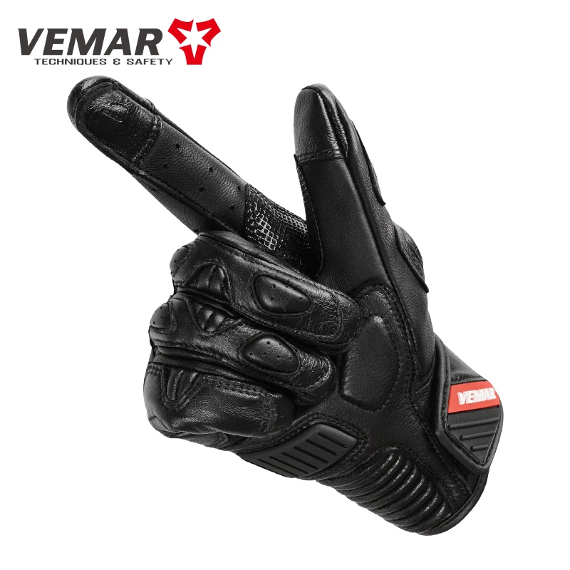 New Winter Motorcycle Streetbike Rally Road Riding Leather Gloves Men Carbon Fiber Four Season Racing Cowhide Sheepskin Gloves