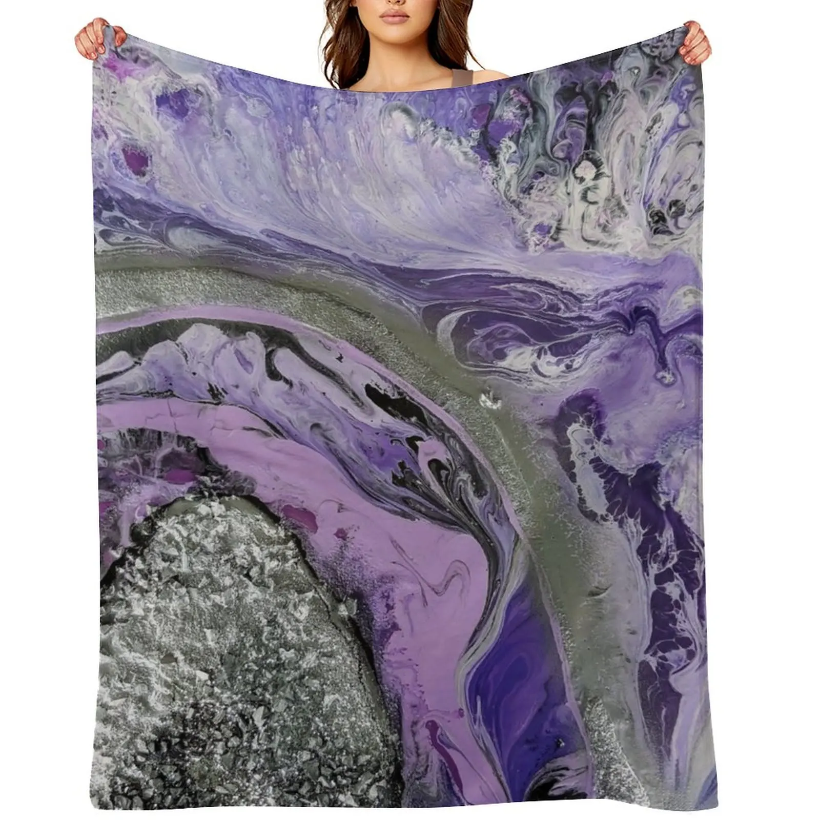 Lavender Geode Throw Blanket Luxury Luxury Throw Furrys Multi-Purpose Blankets