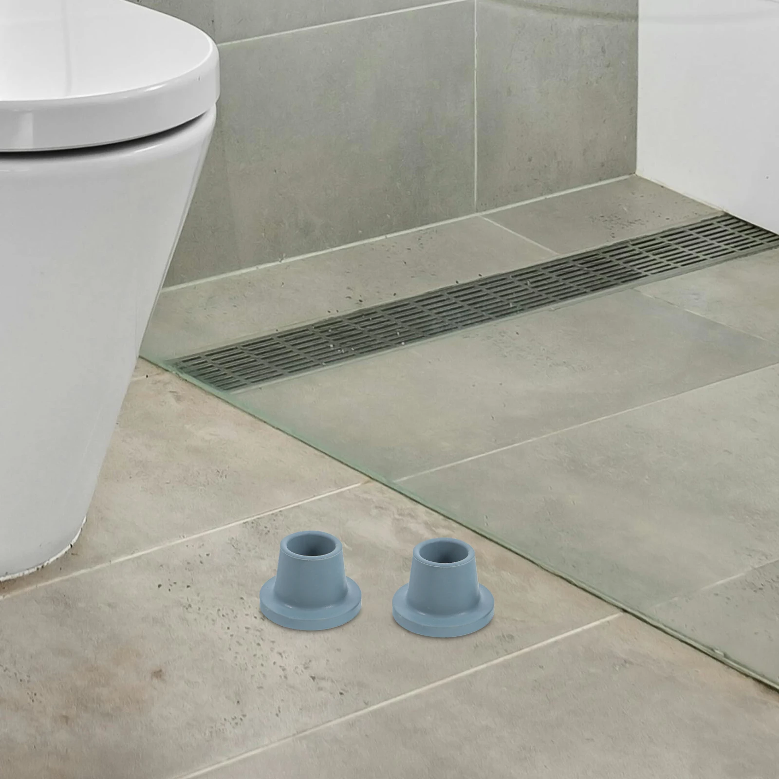 

4Pcs Grey Non-Slip Rubber Foot Pads for Shower Chair Bath Stool Replacement Feet Covers Stability and Safety Floor Protectors