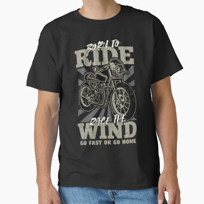 

Born To Ride Race The Wind Motorcycle винтажные гонки для кафе Забавный дорожный гонщик подарочная футболка для любителей мотоциклов топы большого размера S-6XL