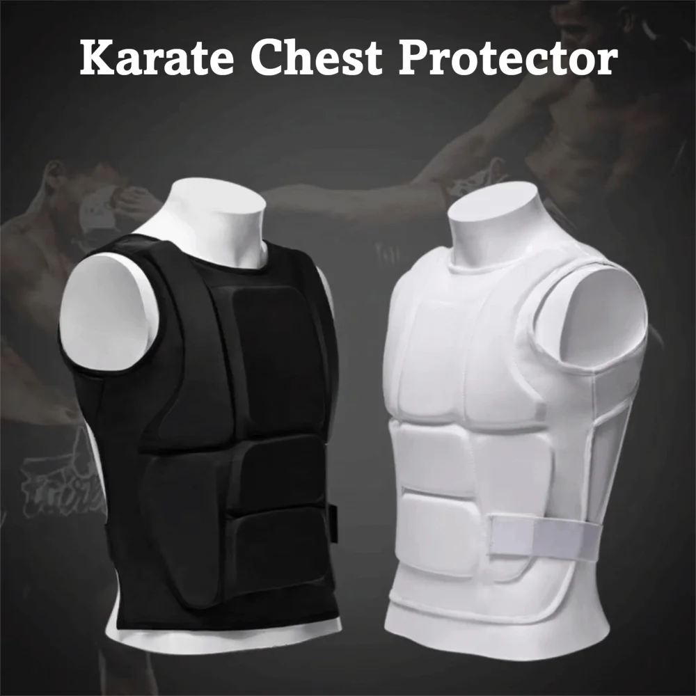 Wear-Resistant Chest Guard Vest Rib Protection Impact Guard Rib Protector Adjustable Fit Shock-Absorbing Karate Chest Protector