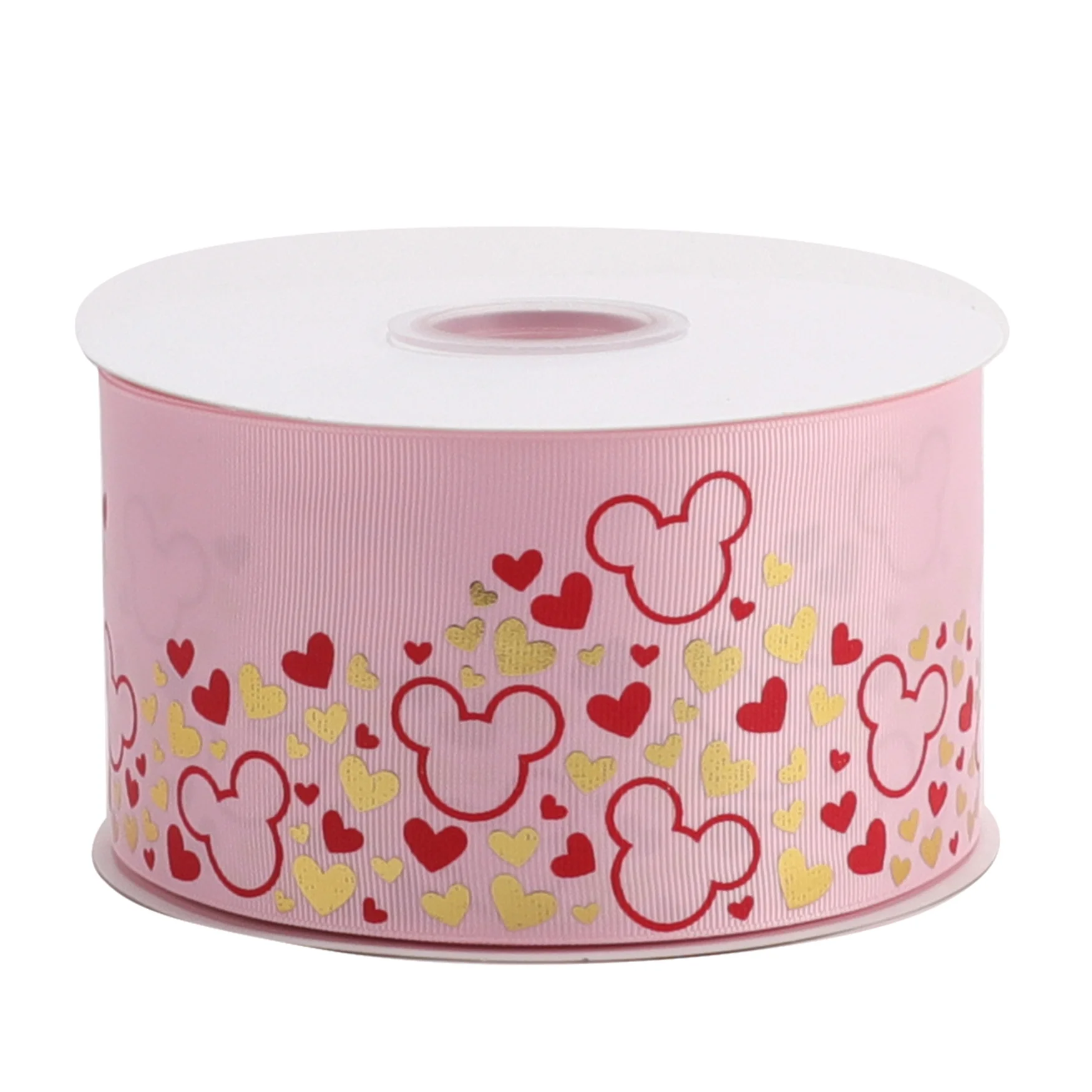 HSDRIBBON 75mm 3inch  Valentine's Day Cartoon Series custom brush Hologram Ribbon Cinta 50Yards/Roll