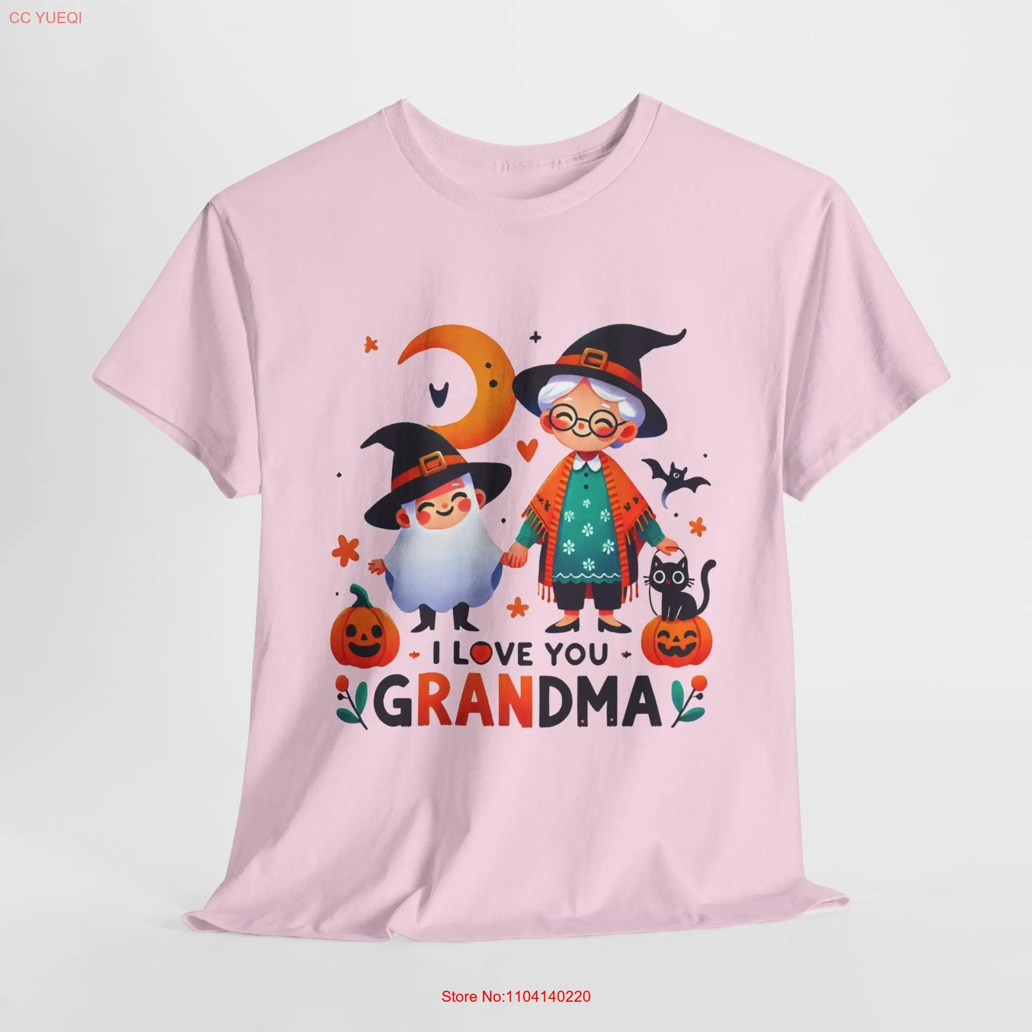 Spooky Sweetness I Love You Grandma Witch and Little GhosT T Shirt long or short sleeves