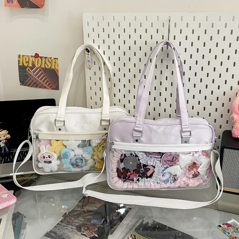 Large Capacity Women Tote Bag New Anime Japan Style JK Uniform Bar Pain Bag Casual Shopping Animation Shoulder Crossbody Bag
