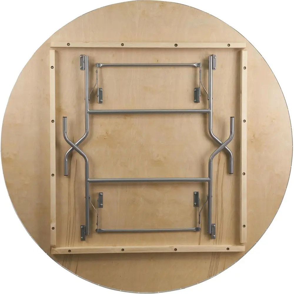 طاولة مأدبة متينة قابلة للطي بطول 6 أقدام مع حواف معدنية