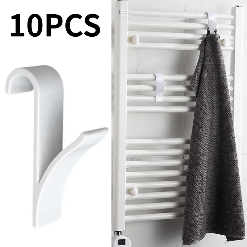 Radiator Rail Hanger  White Holder for Clothes Scarf, Multifunctional Storage Hook for Kitchen Bathroom Household Accessories