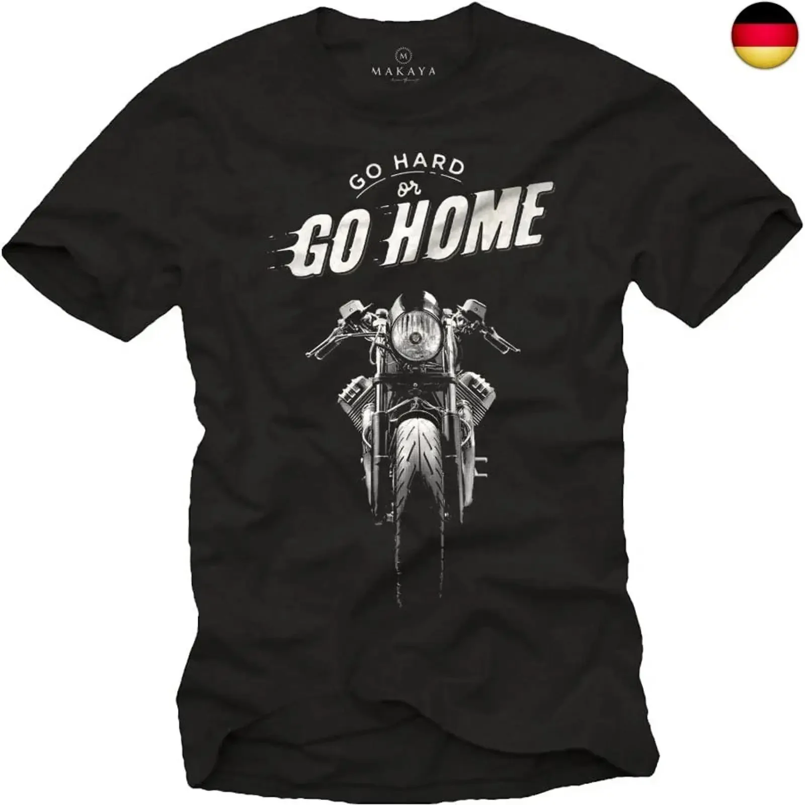 Vintage Cafe Racer T Shirt Motorcycle with Slogan Go Hard or Home vintage Washed Comfortable Stylish fashion Versatile