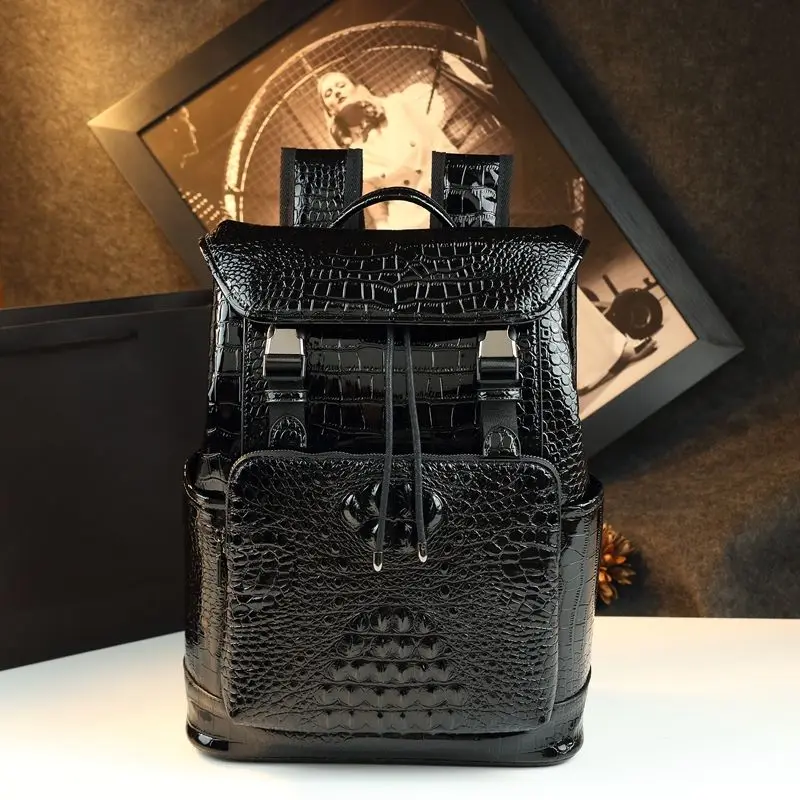 

Original Design New High Quality Crocodile Pattern Men Backpack Business Leisure Backpack Large Capacity Travel Bag Fashion