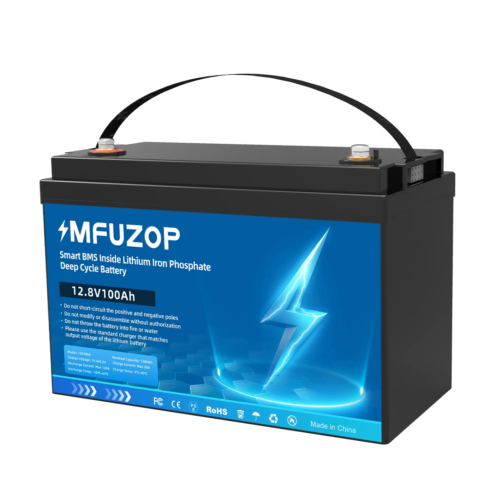 MFUZOP 12V/24V 100Ah LiFePO4 Battery 12V 200Ah 300Ah Lithium with