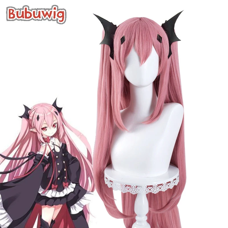 

Bubuwig Synthetic Hair Krul Tepes Cosplay Wigs Seraph of the End Krul Tepes 120cm Long Pink Women Ponytail Wigs Heat Resistant