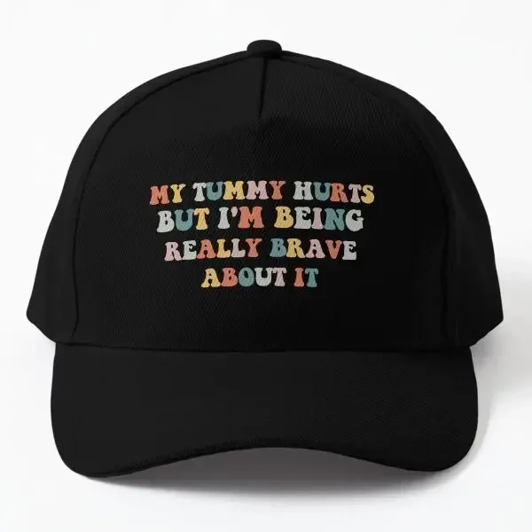 Minha barriga dói, mas estou sendo realmente brav boné de beisebol chapéu casual gorro esporte snapback verão das mulheres dos homens peixe cor sólida