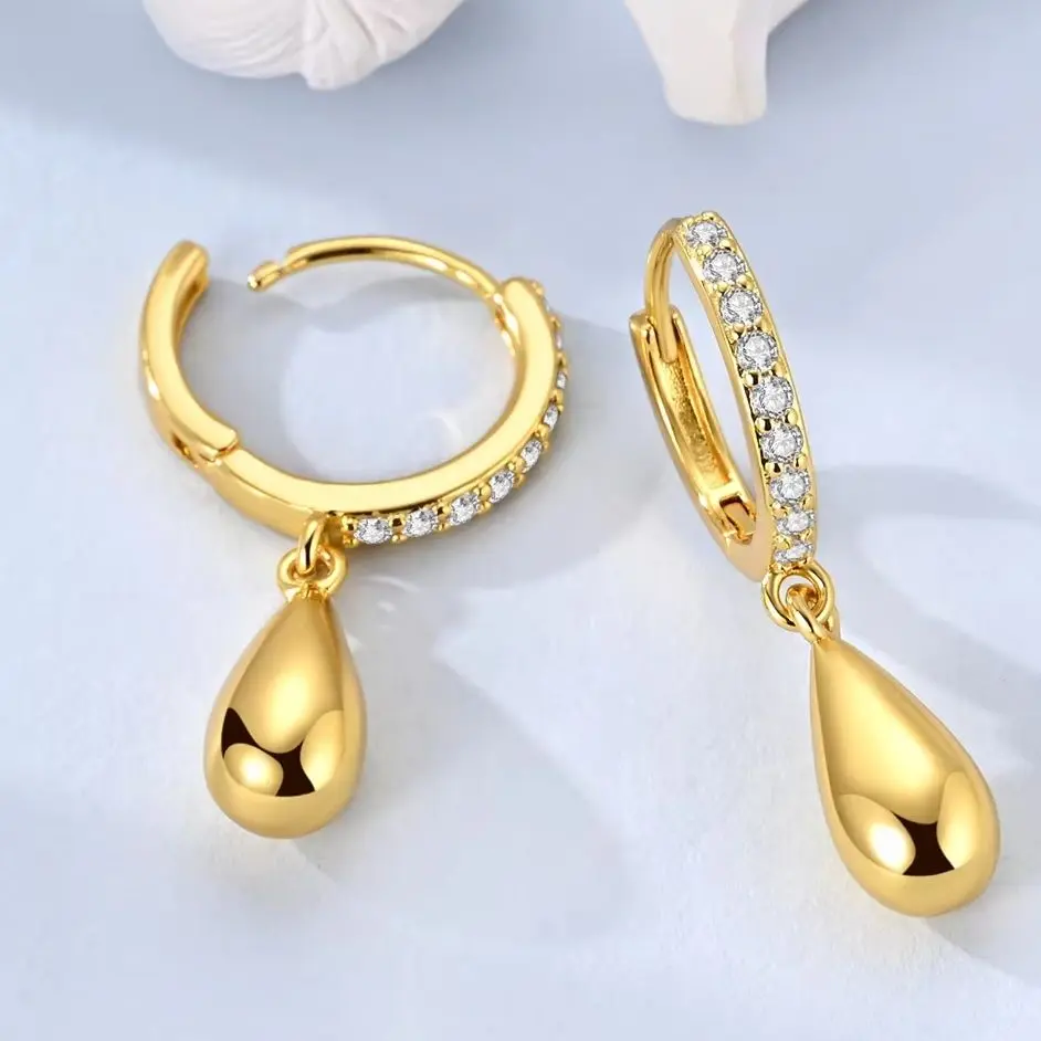 

Золотые серьги для женщин, серебро 925, серьги-капли с каплями воды, оригинальные женские украшения