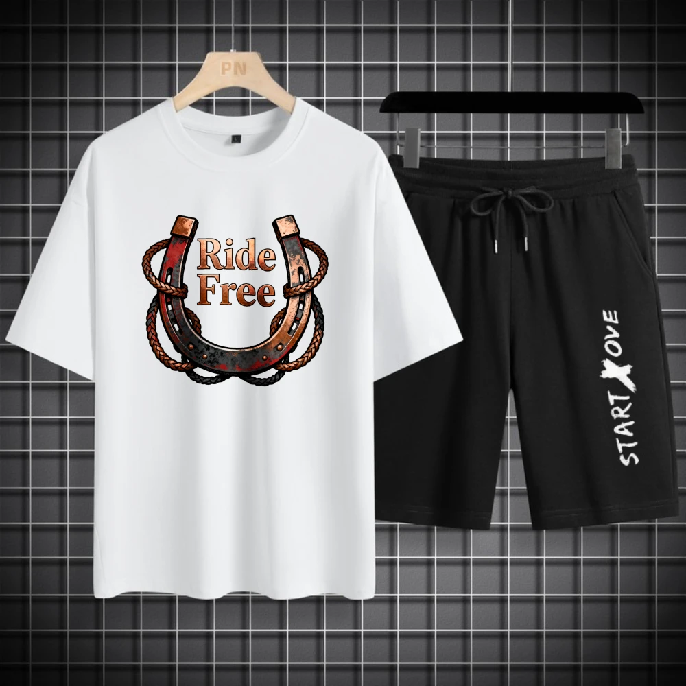 أطقم قمصان رجالية بأكمام قصيرة + شورت صيفي لكرة القدم طقم رجالي بدلات رجالية بوليستر موضة قابلة للتنفس #1