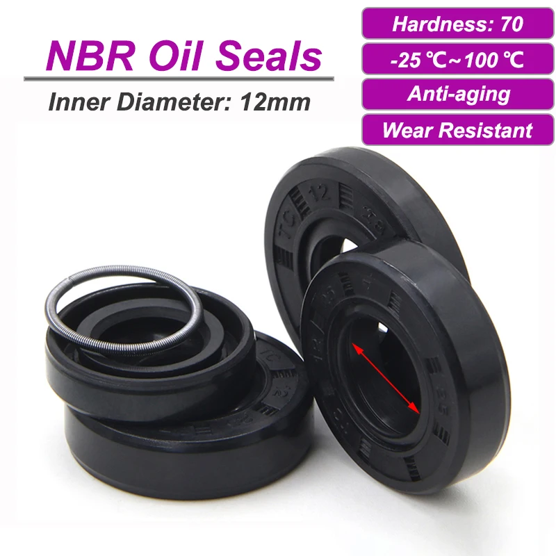

2/5/10pcs Black NBR Framework Oil Seals ID12mm TC-12*19/20/21/22/23/24/25/26/28/30/32/35*5/6/7/8/10 Nitrile Rubber Shaft Gasket