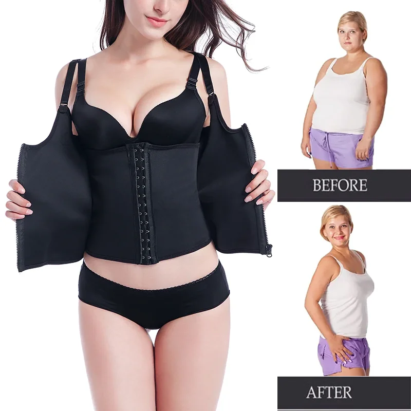 Women Waist Trainer Corset Zipper Vest Body Shaper Cincher Shapewear Slimming Belt Sports Girdle Neoprene Sauna Tank Top
