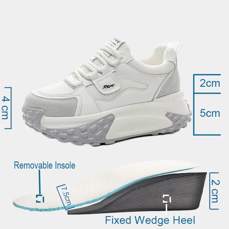 Fujin 7cm Platform Sneakers Microfiber Leather Cushioning