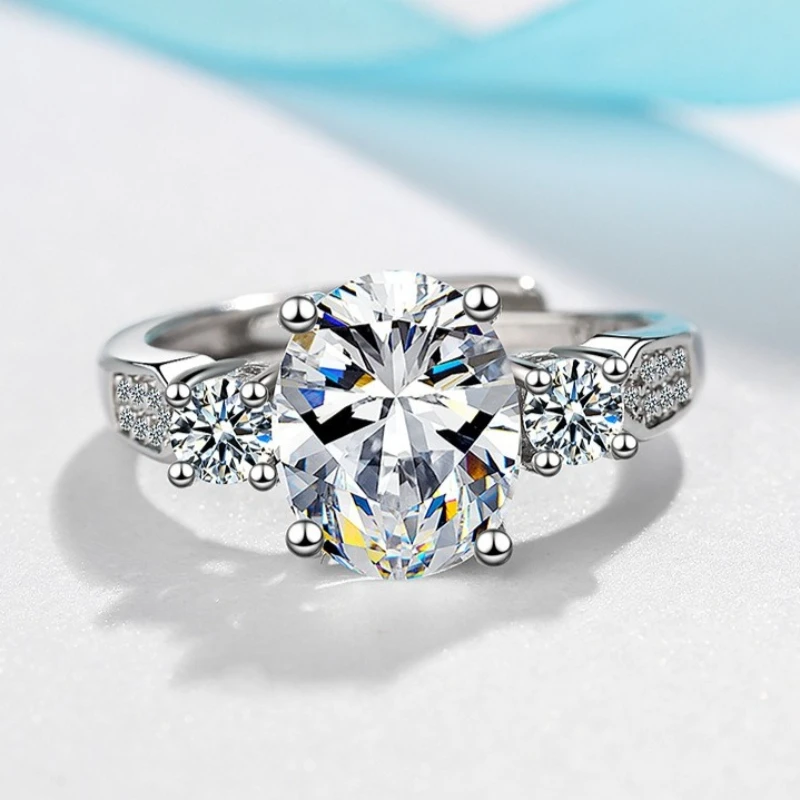 Neuer Ring aus 925er-Sterlingsilber, Moissanit, schlicht, für Frauen, Hochzeit, Luxus-Schmuck, Verlobungsring, Mode, Party, Geschenke