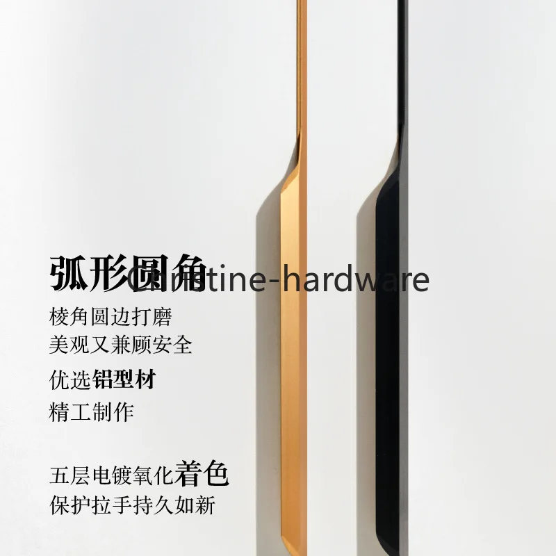 

800mm Aluminum Alloy Long Furniture Handles Black Hidden Cabinet Handle Cupboard Pulls Drawer Knobs Door Hardware