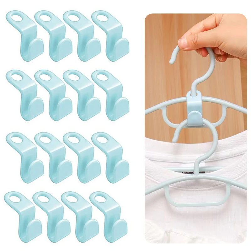 10pcs Wardrobe Hanger Hooks Organizer Connect Multifunction Cascading Plastic Bedroom Wardrobe Storage Space Saving Coat Hook