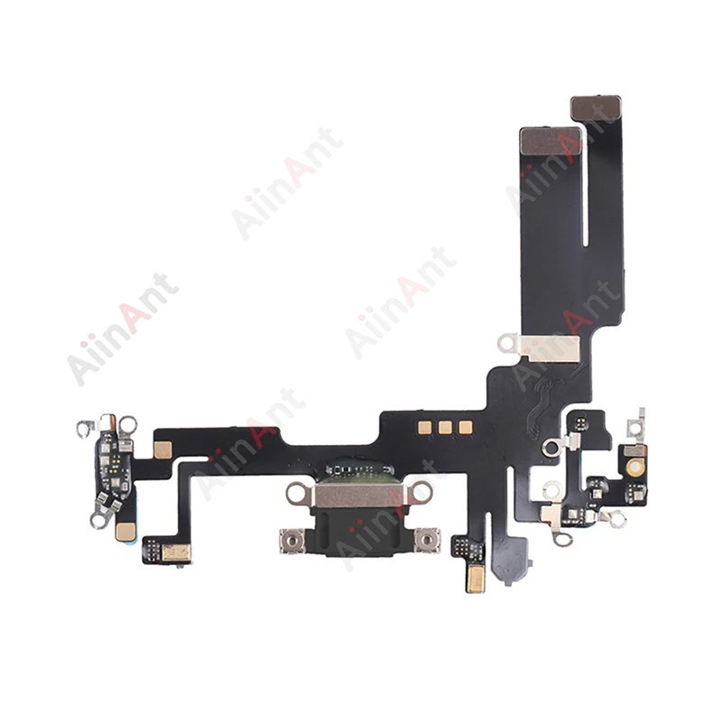 Buttom USB Mic Board Dock Charger Connector Quick Charging Port Flex Cable For iPhone 14 15 Pro Max Plus mini With Sticker