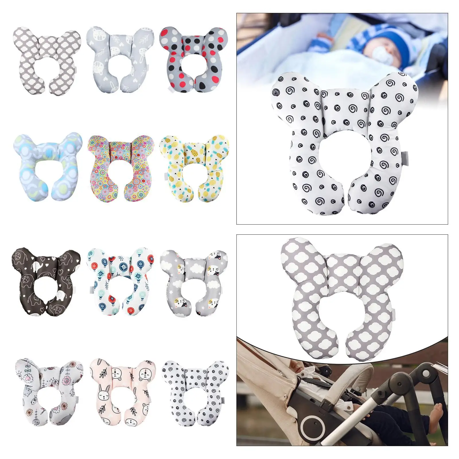 

Baby Neck Support Pillow Soft Baby Pillow for Head and Neck Baby Feeding Pillow for Pushchair Stroller Travel Car Seat Newborn