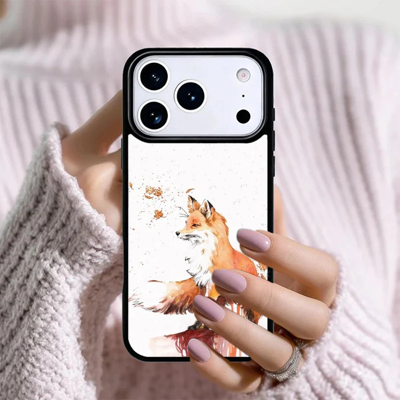 Fox Art funda Phone Case For iPhone 17 16 Pro Max 15 14 Pro 11 12 13 XR XS 6 7 8 Plus Shockproof Silicone Cover