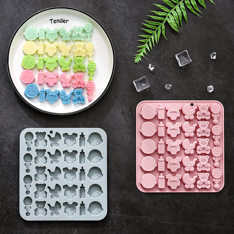 

2 Pack 29-hole Little Baby Theme Silicone Molds Baking Food Supplement Cake Mold Epoxy Chocolate Mold Cake Decorating Tools