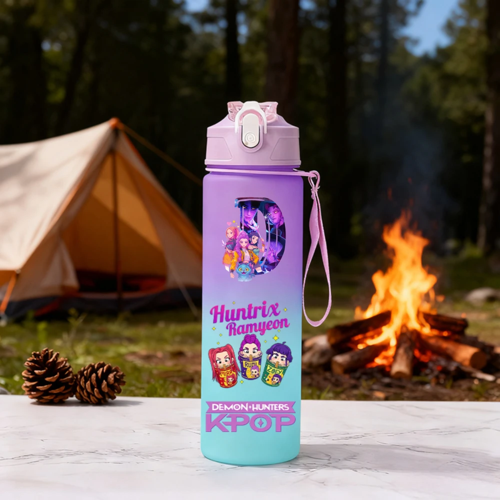 750 مللي Kpop شيطان الصيادين زجاجة ماء أنيمي الكرتون سعة كبيرة أكواب الشرب المحمولة الرياضة في الهواء الطلق كوب ماء الأطفال هدية