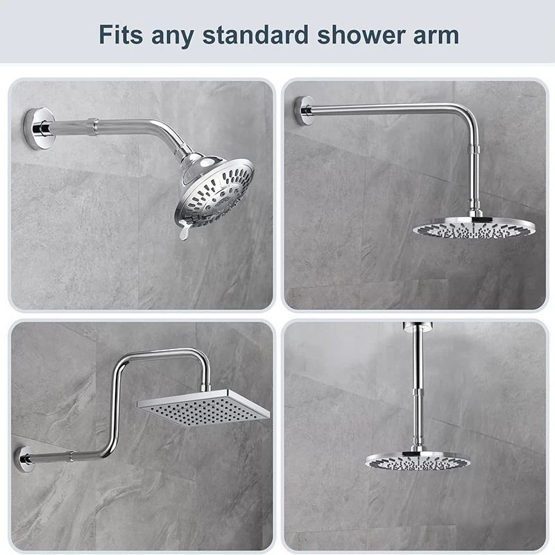 10/15/20/25/30cm Shower Head Extension Arm G1/2 , Shower Head Extender Water Outlet Durable Shower Pipe Extension