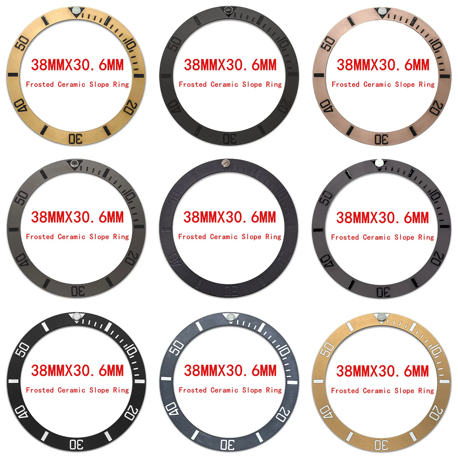 38X30.6MM إطار السيراميك إدراج إطار الساعة مناسبة لإدراج الحافة الفرعية GMT