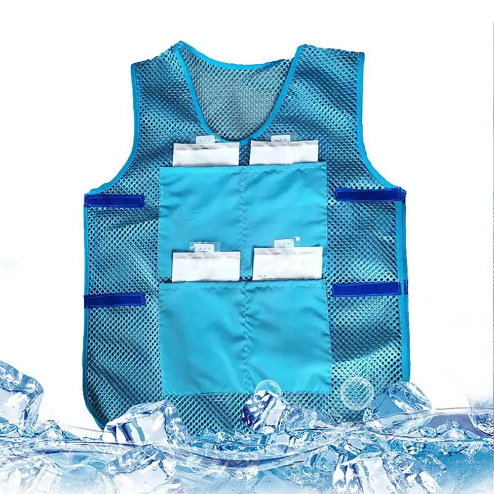 Chaleco de hielo refrescante para actividades al aire libre, 8 bolsas de hielo para hombres y mujeres, verano caliente, trabajo al aire libre