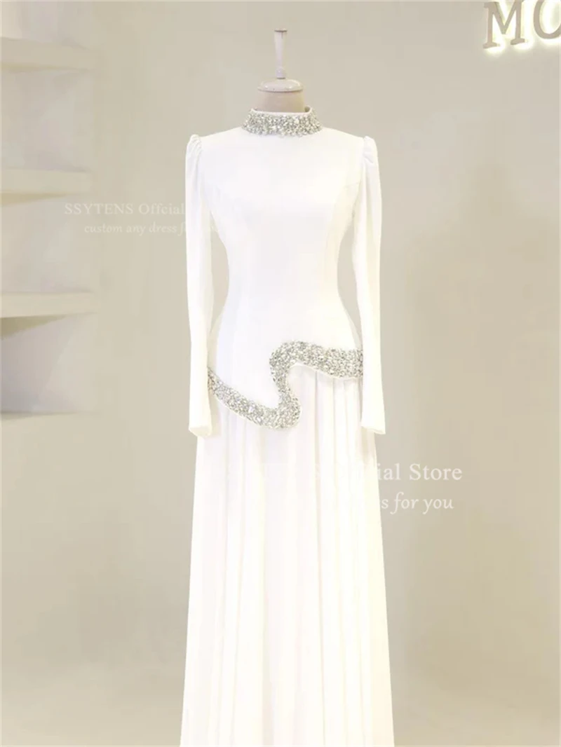 SSYTENS Abiti da sposa su misura Spose con perline saudite Abito da sera per feste Abiti da sposa lunghi modesti Abiti da sposa personalizzati