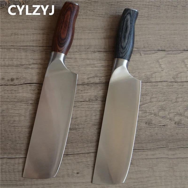 Wysokiej jakości noże kuchenne 9 cr18mov Nakiri Razuo Sharp Chef's nóż do krojenia niemiecki drewniany uchwyt ze stali nierdzewnej nóż kuchenny
