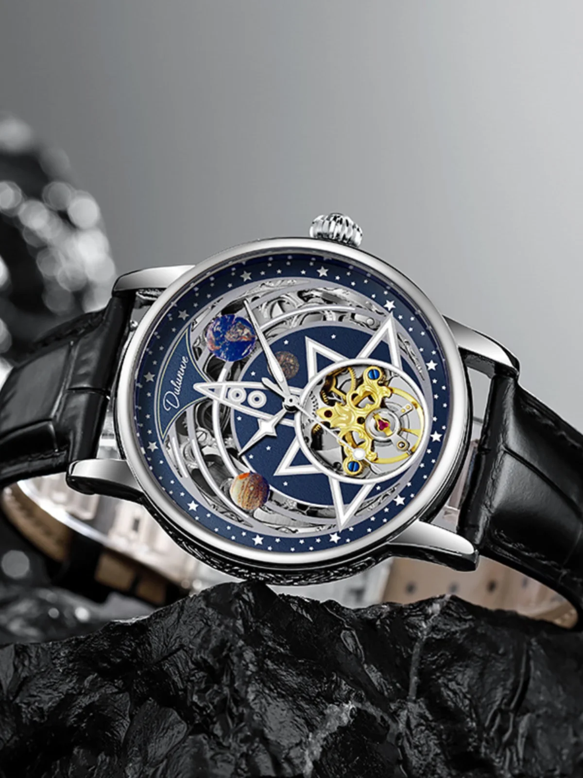 Durenwei Men's Automatic Mechanical Watch, 2025 New Style, Skeletonized Fashion, Watch Accessories, Luxury Men's Wristwatch